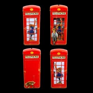 Rare Vintage Churchill Money Bank Telephone Kiosk 3D From England Candy Tin